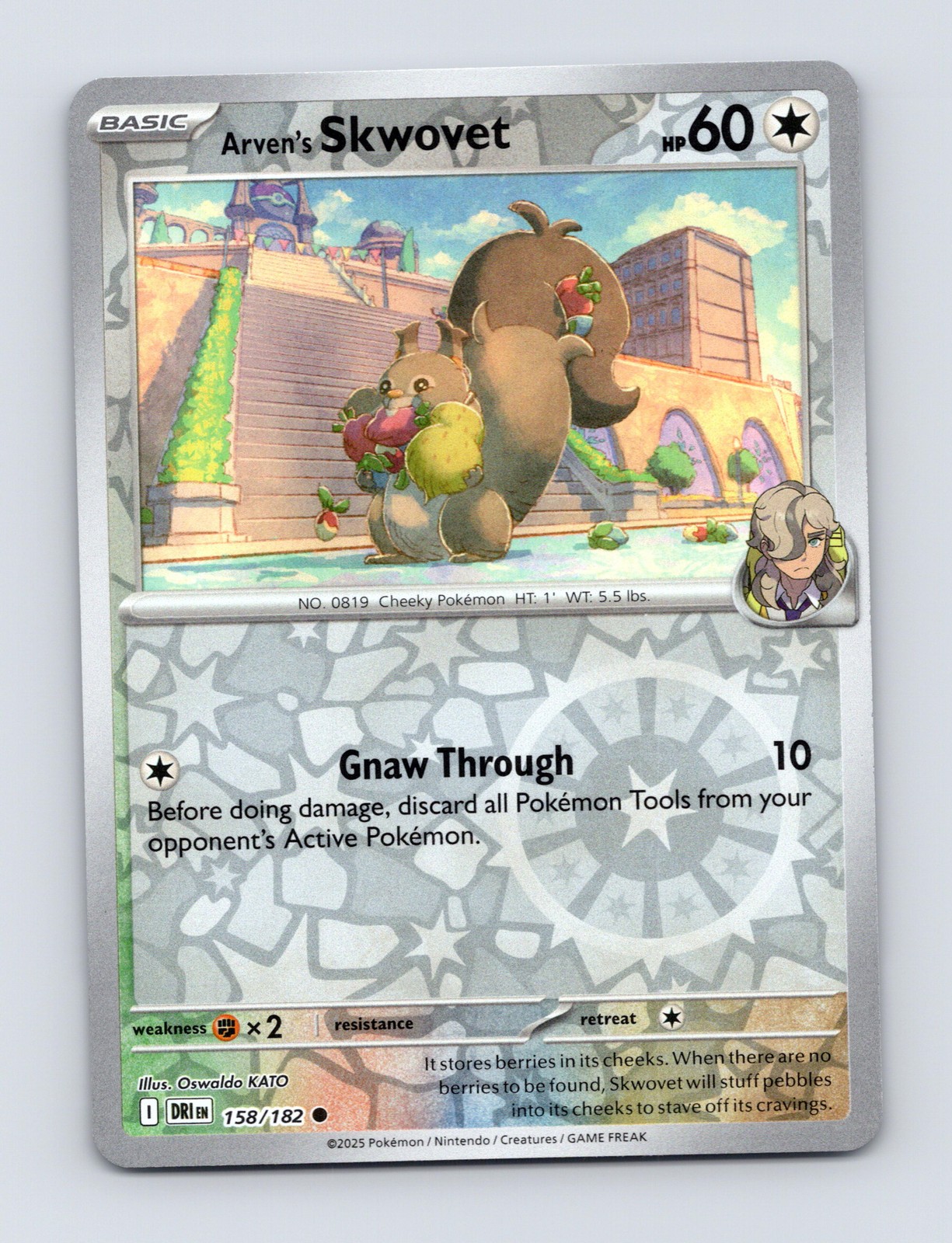 SV10: Destined Rivals #158/182 Arven's Skwovet Reverse Holo Pokemon