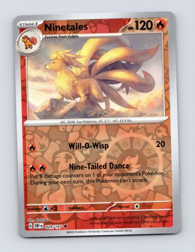 SV03: Obsidian Flames #029/197 Ninetales Reverse Holo Pokemon