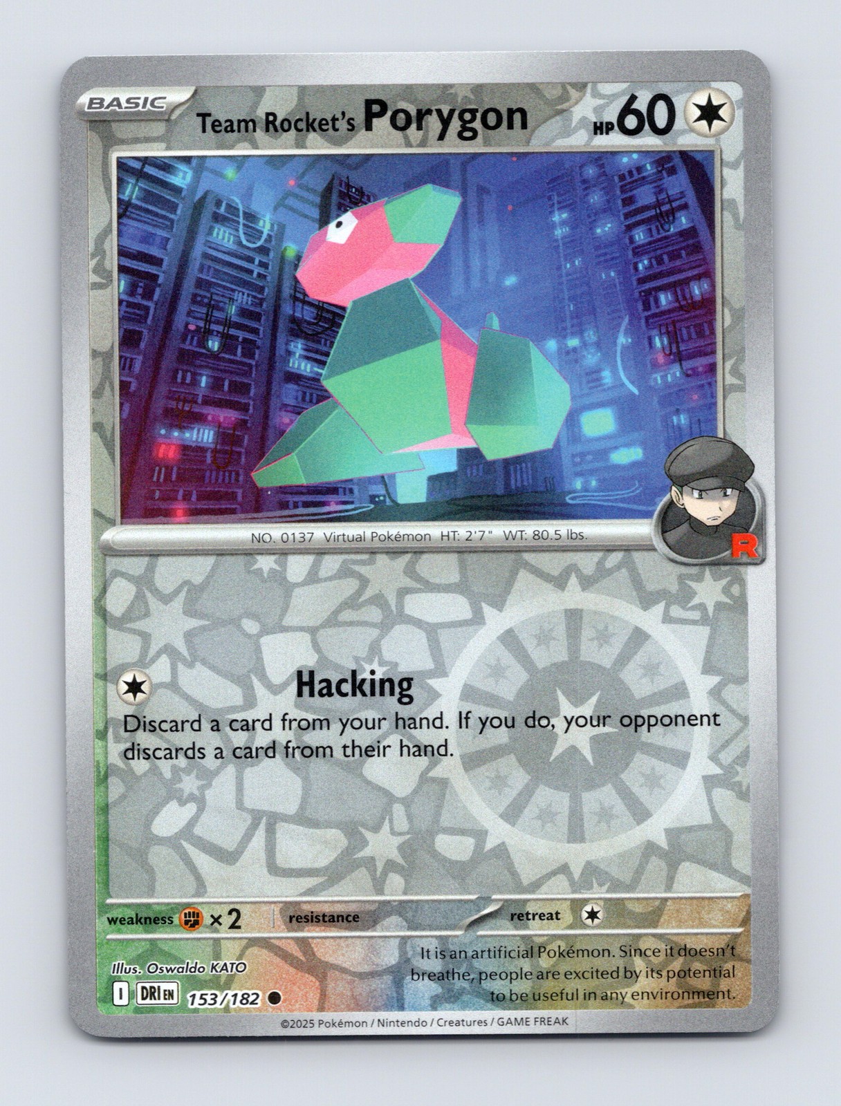 SV10: Destined Rivals #153/182 Team Rocket's Porygon Reverse Holo Pokemon