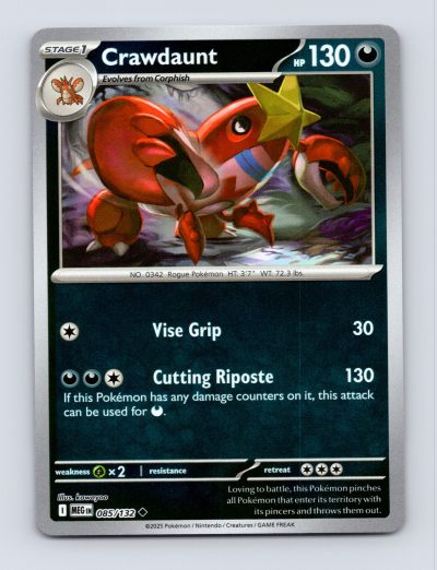 ME01: Mega Evolution #085/132 Crawdaunt Reverse Holo Pokemon