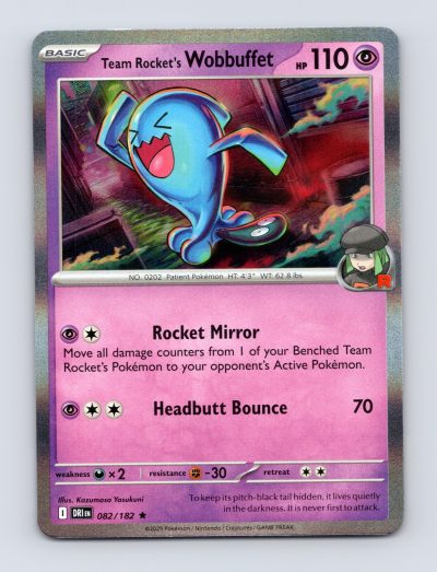 SV10: Destined Rivals #082/182 Team Rocket's Wobbuffet Holo Pokemon