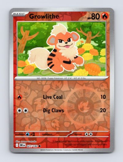 SV10: Destined Rivals #027/182 Growlithe Reverse Holo Pokemon