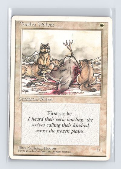 Vintage MTG 1995 Fourth Edition Tundra Wolves - White Border