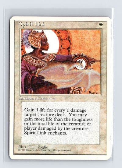 Vintage MTG 1995 Fourth Edition Spirit Link - White Border