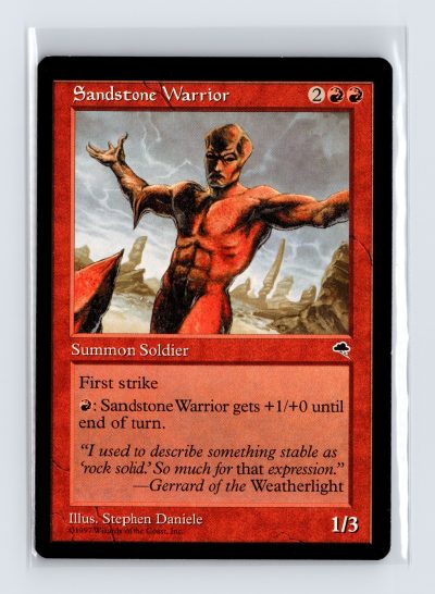 Vintage MTG 1997 Tempest #199 Sandstone Warrior - Black Border
