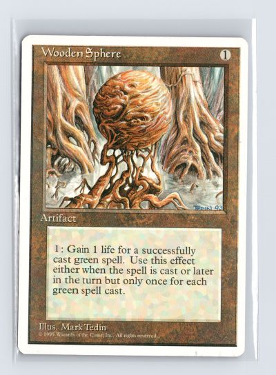 Vintage MTG 1995 Fourth Edition Wooden Sphere - White Border