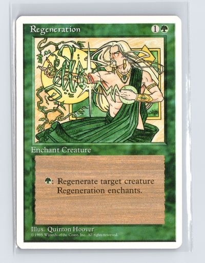 Vintage MTG 1995 Fourth Edition Regeneration - White Border