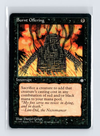 Vintage MTG 1995 Ice Age Burnt Offering - Black Border