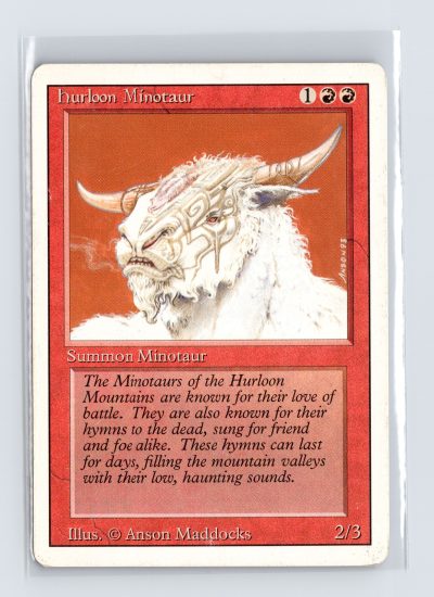 Vintage MTG 1995 Fourth Edition Hurloon Minotaur - White Border