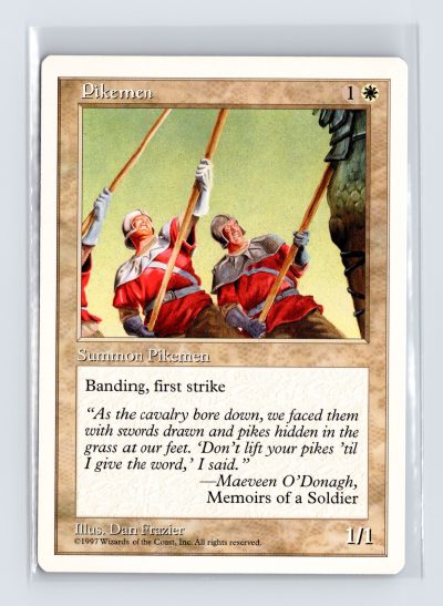 Vintage MTG 1995 Fifth Edition Pikemen - White Border