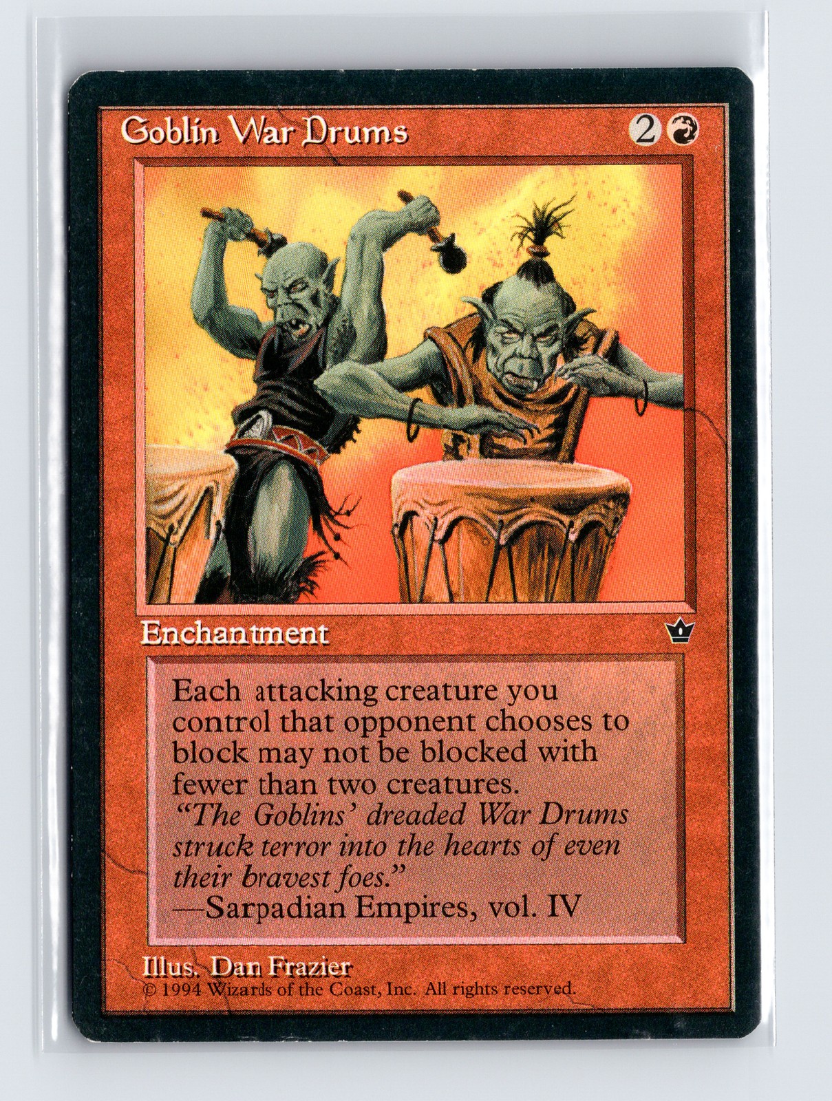 1994 Magic: The Gathering Fallen Empires Goblin War Drums (Frazier) Black Border Trading Card