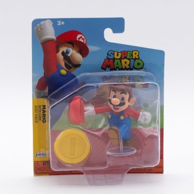 Super Mario Brothers 2.5" Figure Mario w Coin Jakks Pacific Collectible