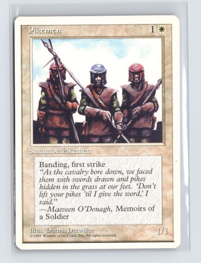 Vintage MTG 1995 Fourth Edition Pikemen - White Border