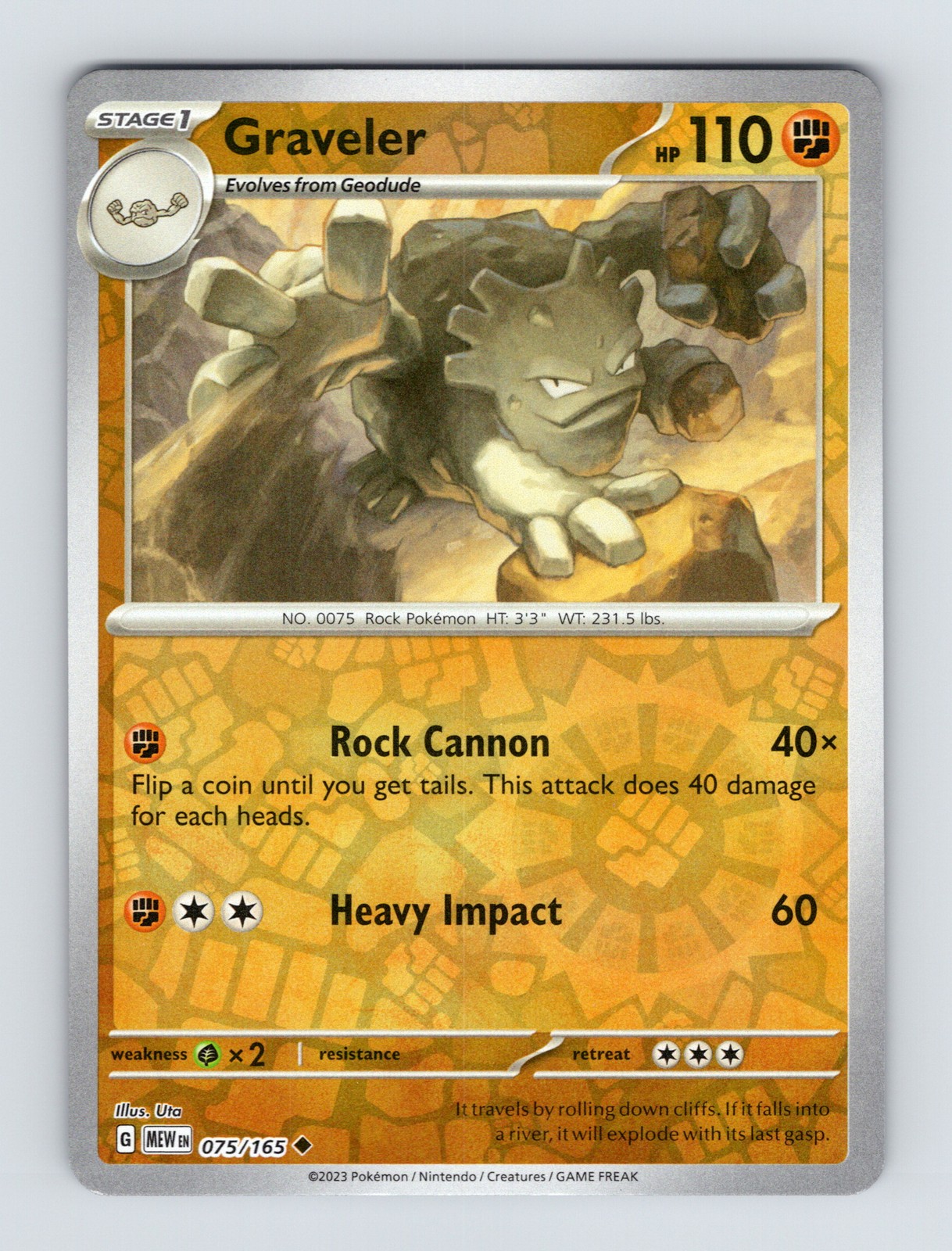 SV: Scarlet & Violet 151 #075/165 Graveler Reverse Holo
