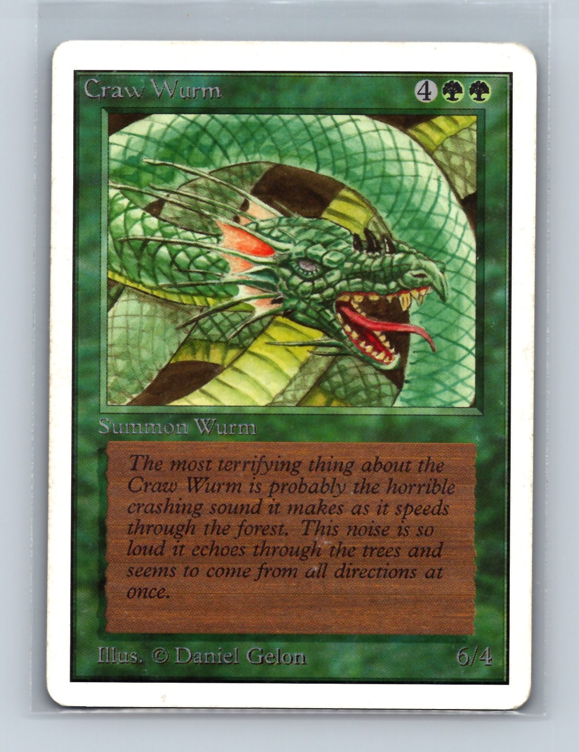 MTG Craw Wurm Fourth Edition Magic The Gathering Card Excellent Condition