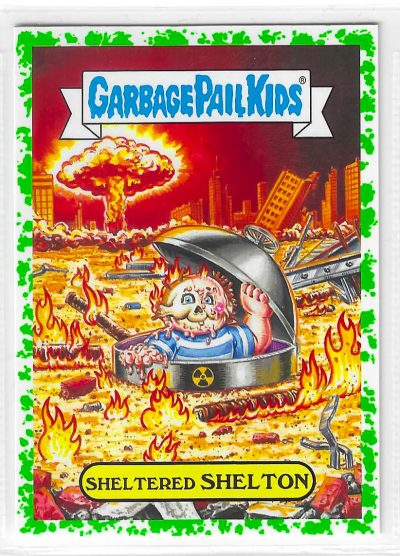 2017 Garbage Pail Kids Adam-Geddon Series 1 Sheltered Shelton #12a Puke Green