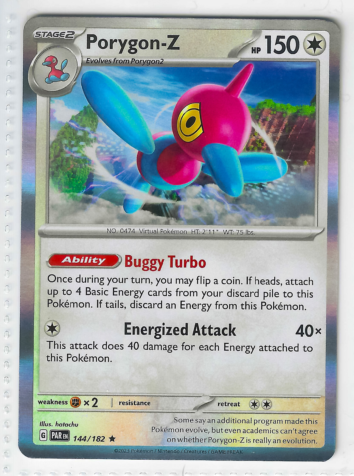 Porygon-Z Holo Rare 144/182 Paradox Rift Pokemon TCG