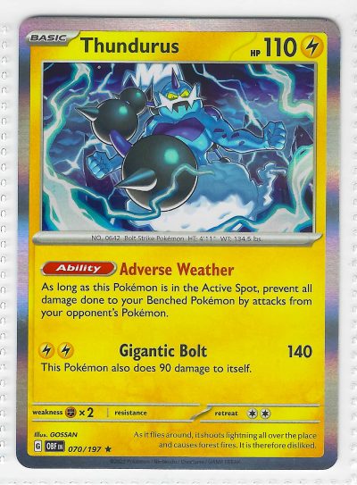 Thundurus 070/197 Obsidian Flames Pokemon TCG Card
