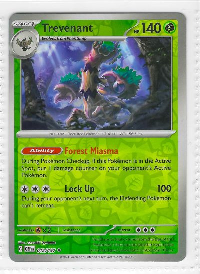 Trevenant 012/197 Obsidian Flames Pokémon TCG Card