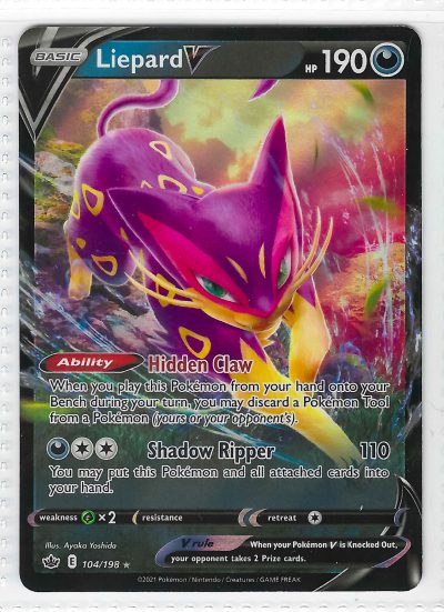 Liepard V Holo 104/198 Fusion Strike Pokemon TCG
