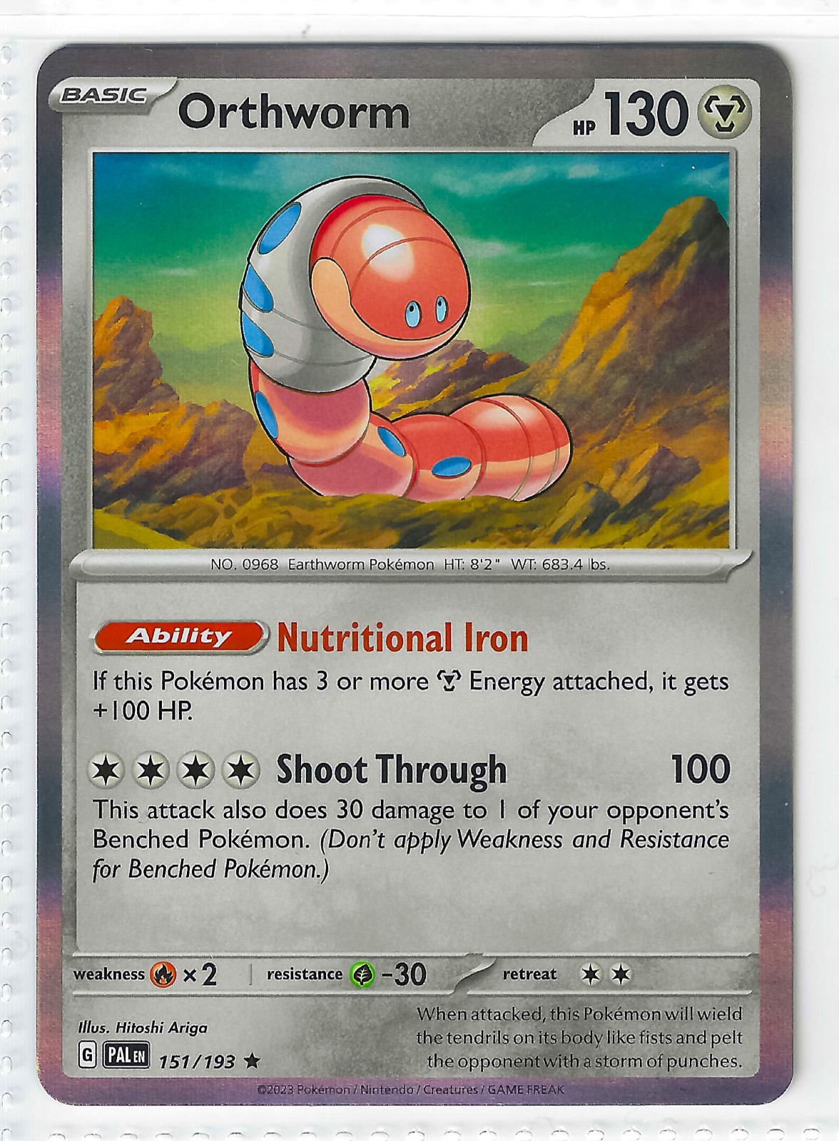 Orthworm 151/193 Holo Rare Pokemon Card from Paldea Evolved