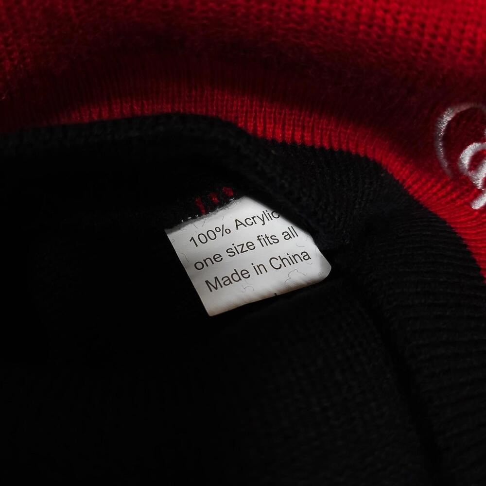 Vintage Captain Morgan Red Black Knit Beanie Hat One Size Adults Excellent - Image 3