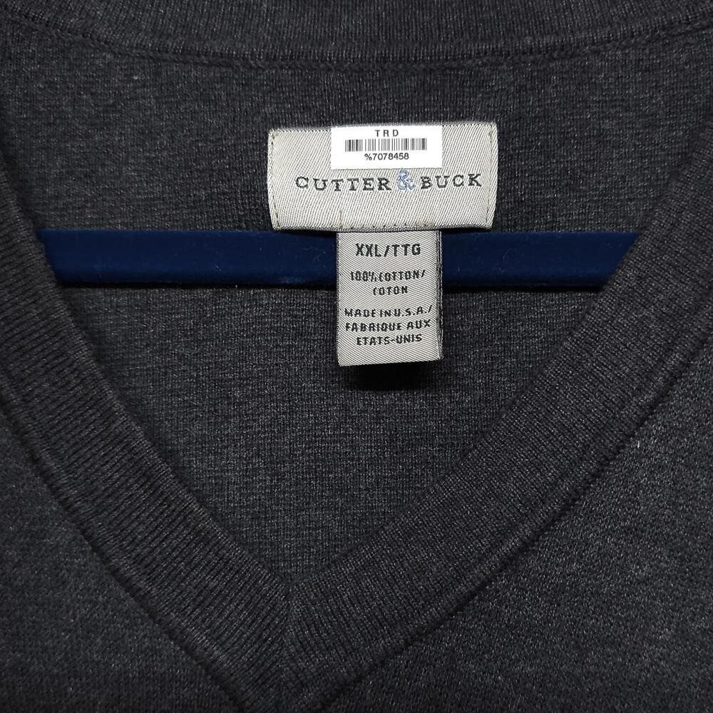 Cutter Buck Green Bay Packers V-Neck Sweater Men XXL Gray Cotton Golf - Image 4