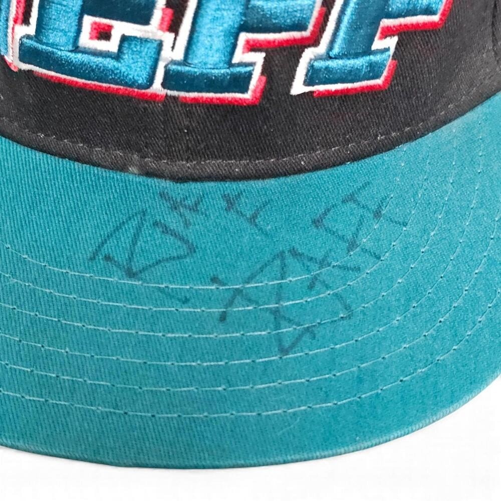 Neff Snapback Hat Signed by Riff Raff Black Teal - Image 2