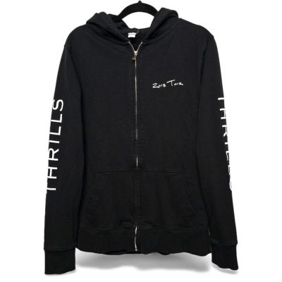 Sam Smith 2018 Thrills Tour Black Full Zip Hoodie Mens Size L Excellent