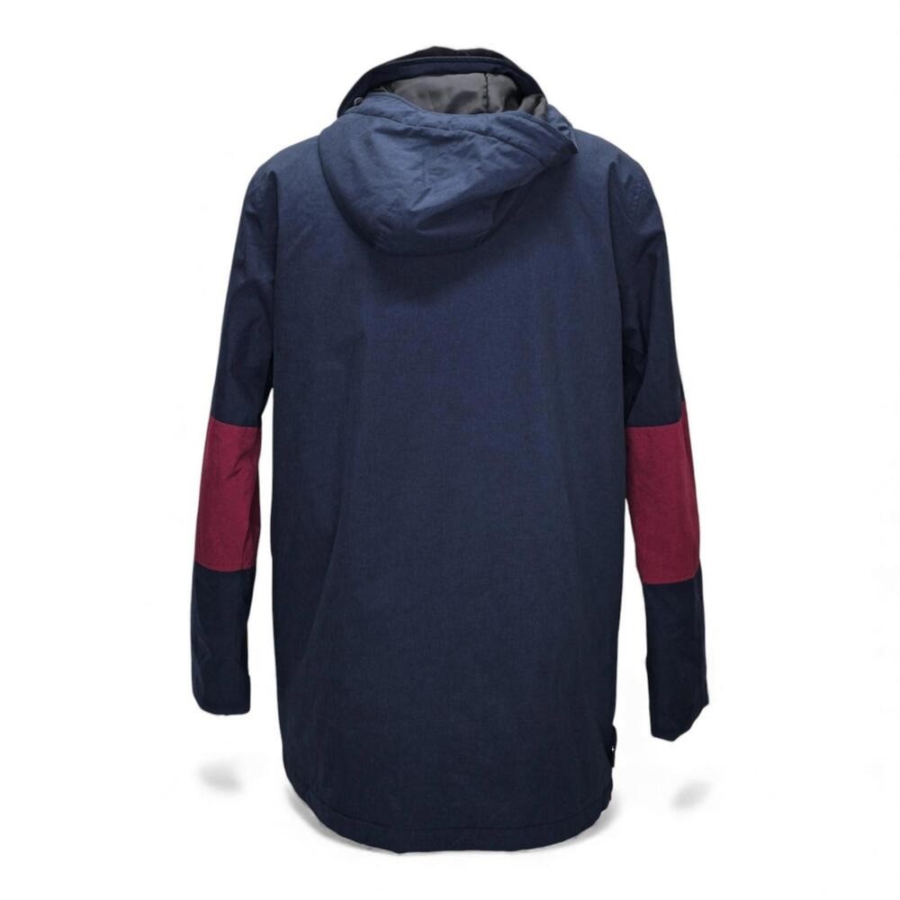 Ride Snowboard Anorak Jacket Navy Burgundy Colorblock Hooded Men L Excellent - Image 2