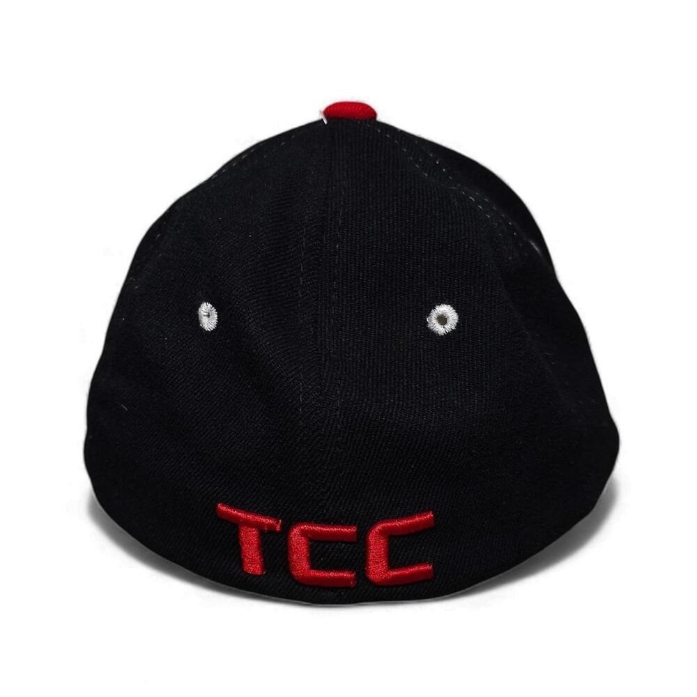 Vintage Zephyr Stretch Baseball Cap S Black White Red Lightning Bolt Excellent - Image 2