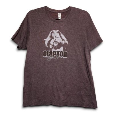 Vintage Eric Clapton T-Shirt Men's XL NA New Apparel Brown Graphic Music Tee Exc