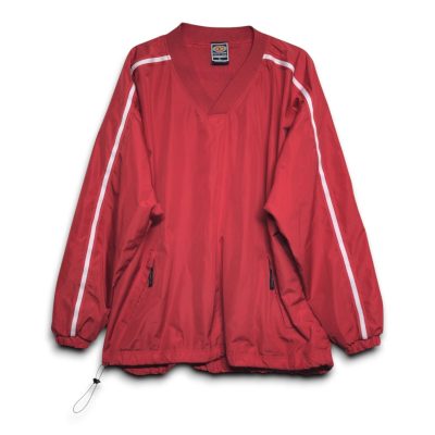 Easton Red Windbreaker Pullover Jacket White Stripes Men's L Excellent