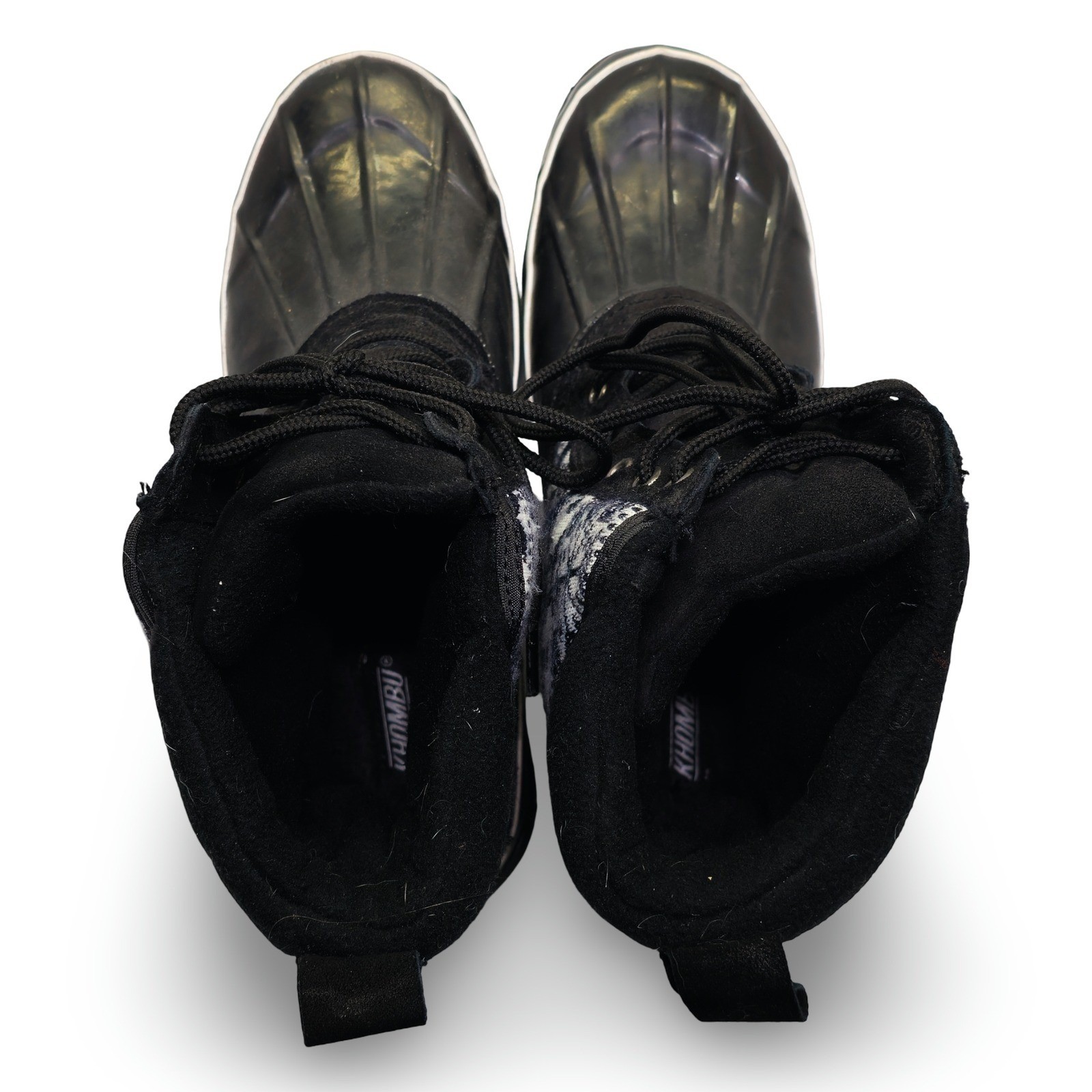 Vintage Khombu Newbury Women's 10M Fair Isle Duck Boots Black Winter - Image 4