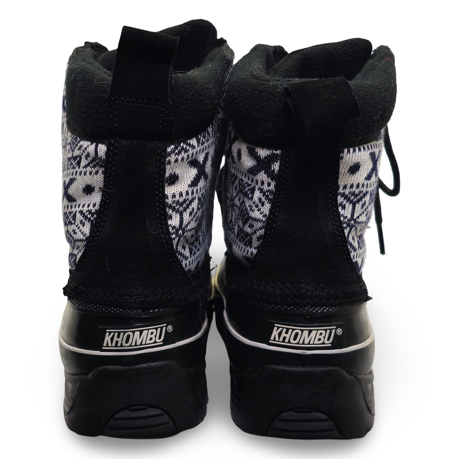 Vintage Khombu Newbury Women's 10M Fair Isle Duck Boots Black Winter - Image 5