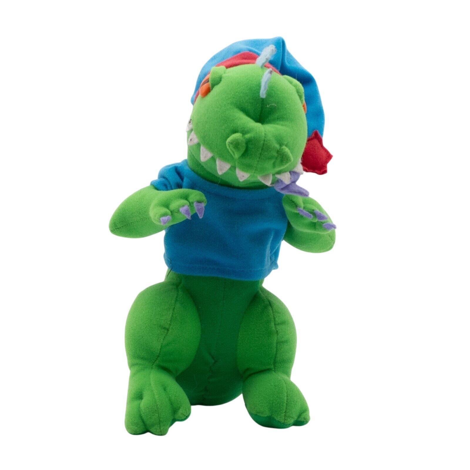 1997 Rugrats Reptar 12" Vintage Plush Doll in Blue Slumber Party Outfit - Image 5