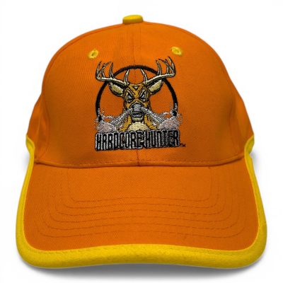 Vintage Hardcore Hunter Baseball Cap OSFA Orange Yellow Deer Hunting Hat Excelle