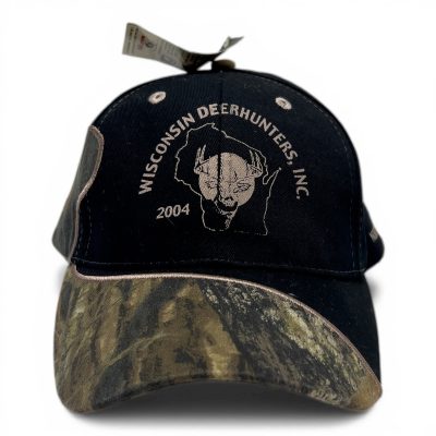Vintage Advantage Mossy Oak Wisconsin Deerhunters Hat 2004 Black Camo OSFA NEW