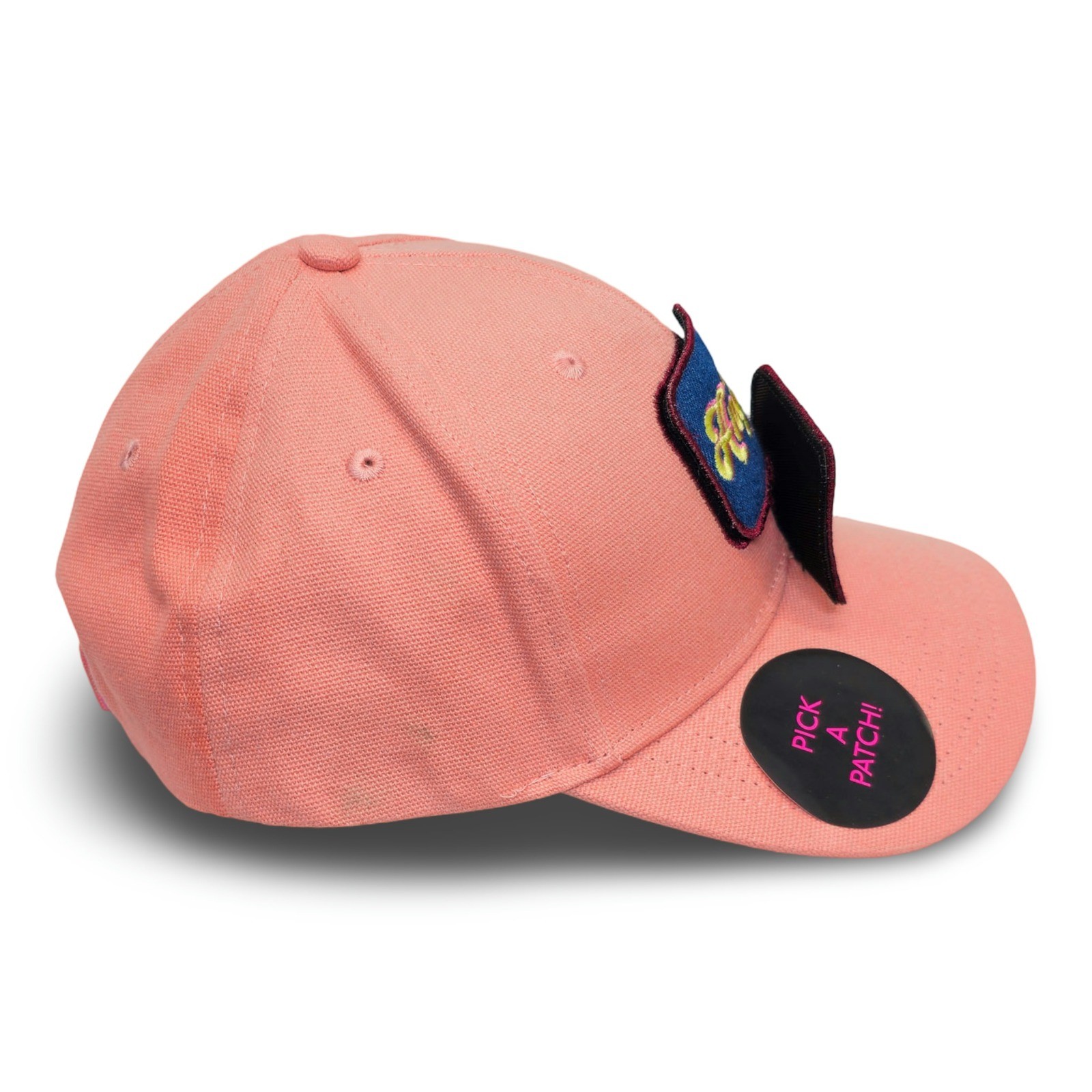 Vintage Unbranded Pink Baseball Cap One Size Adjustable with Pick a Patch Front - Image 4