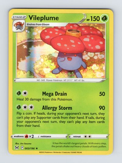 SWSH11: Lost Origin #003/196 Vileplume Reverse Holo