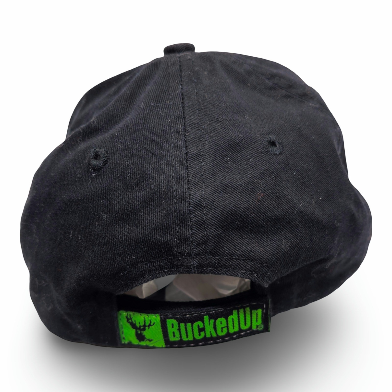 BuckedUp Black Neon Green Antlers Graphic Adjustable Baseball Cap - Image 3