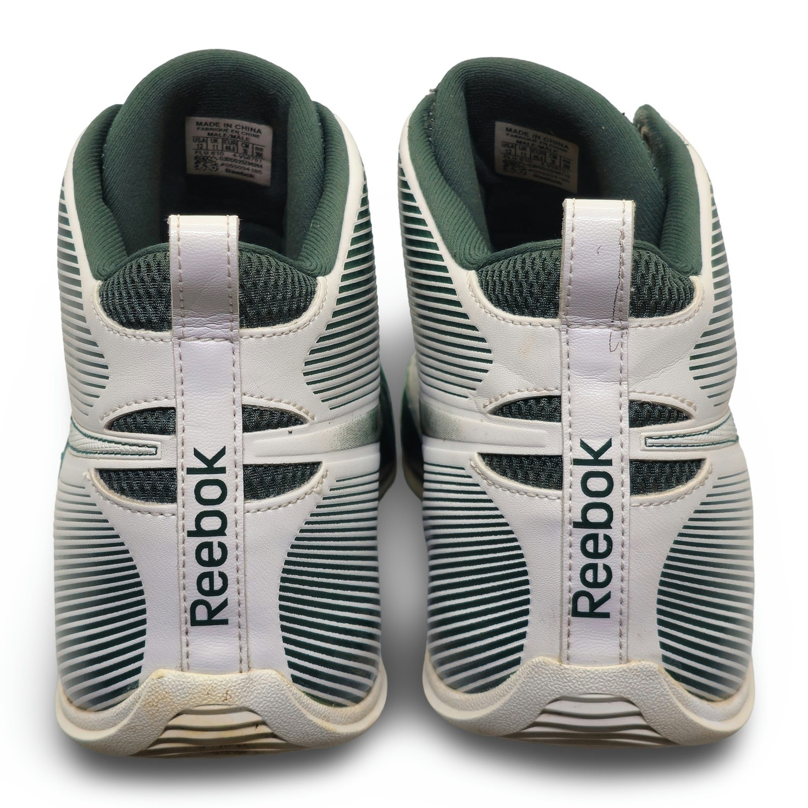 Vintage Reebok Basketball Shoes Mens 12 Green White Mid Top V56701 - Image 3