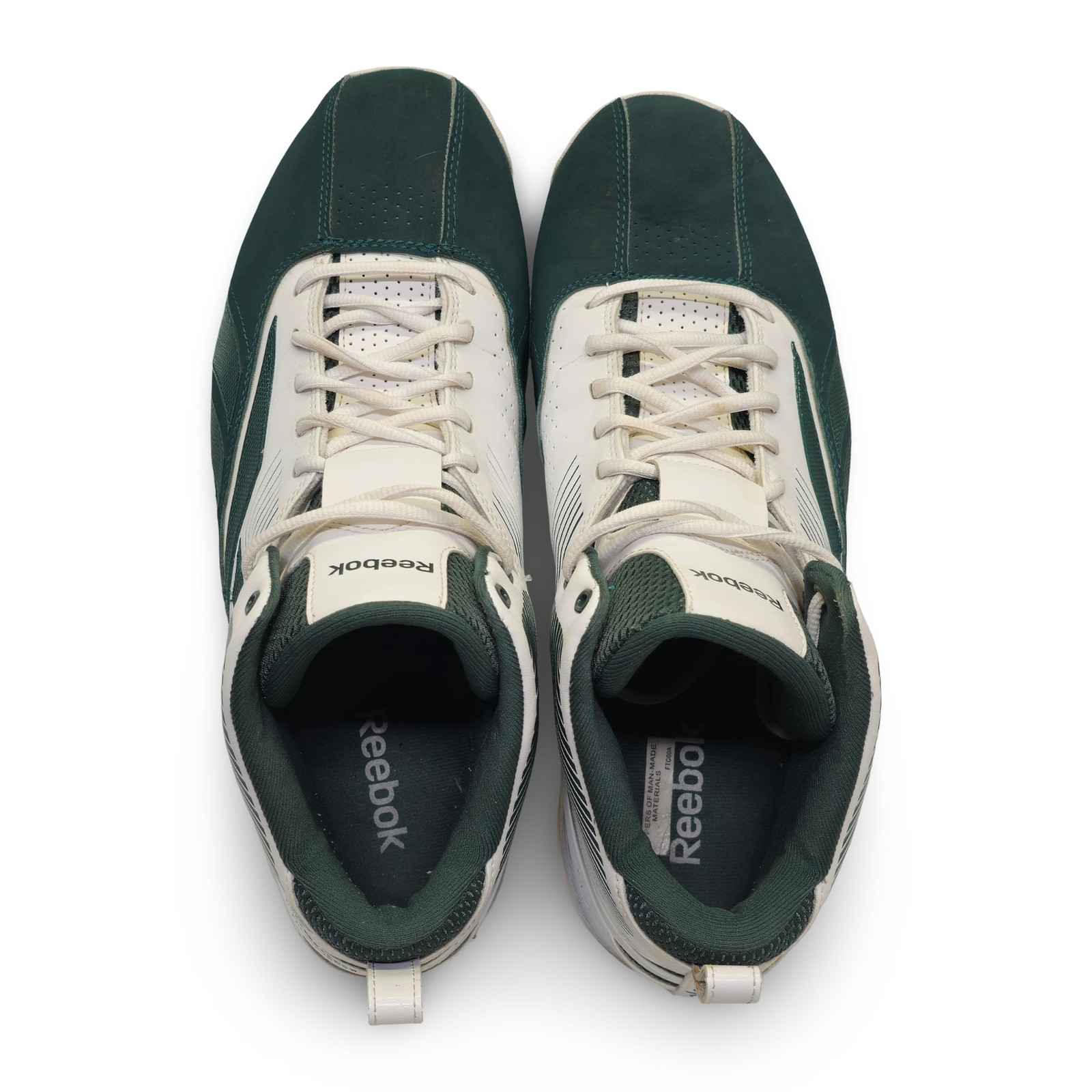 Vintage Reebok Basketball Shoes Mens 12 Green White Mid Top V56701 - Image 5