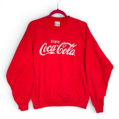 Vintage Coca Cola Red Sweatshirt Hanes ComfortBlend XL Crew Neck Pullover