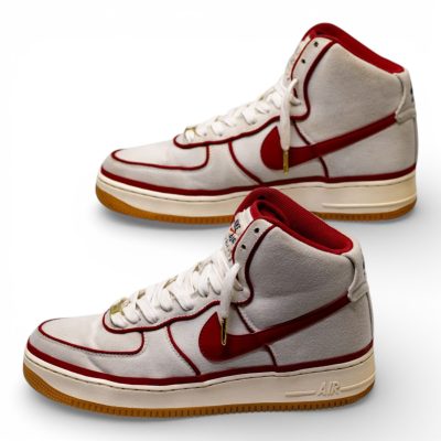 Vintage Nike Air Force 1 High Mens 10.5 Sail Red Canvas Gum Sole 806403-101 Good