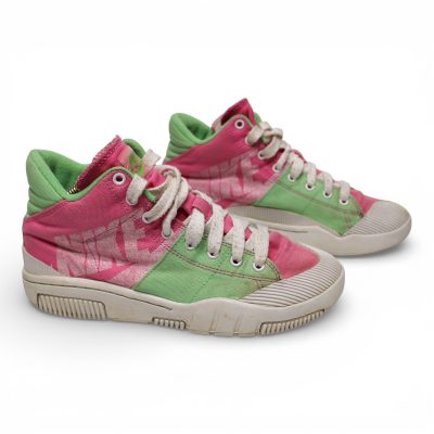 Vintage Nike Outbreak High Top Sneakers Womens 7.5 Pink Green Canvas Good